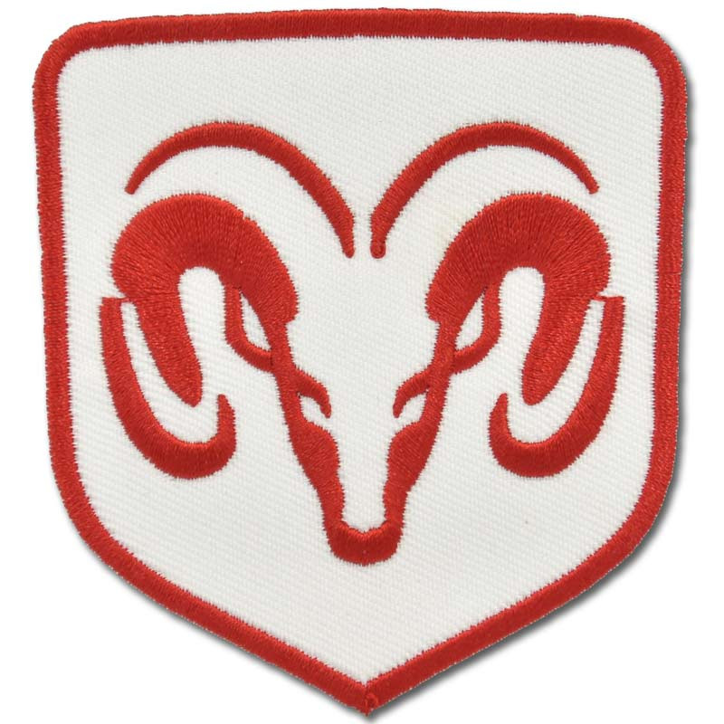 Nášivka Dodge RAM white logo 8 cm x 7,5 cm