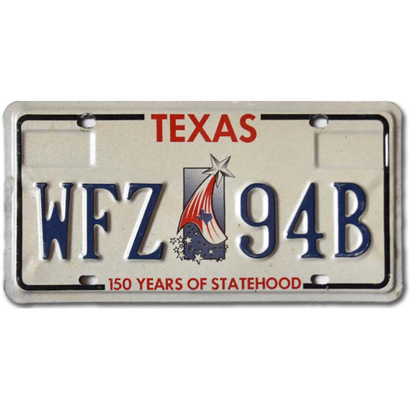 Americká SPZ Texas 150 years WFZ 94B