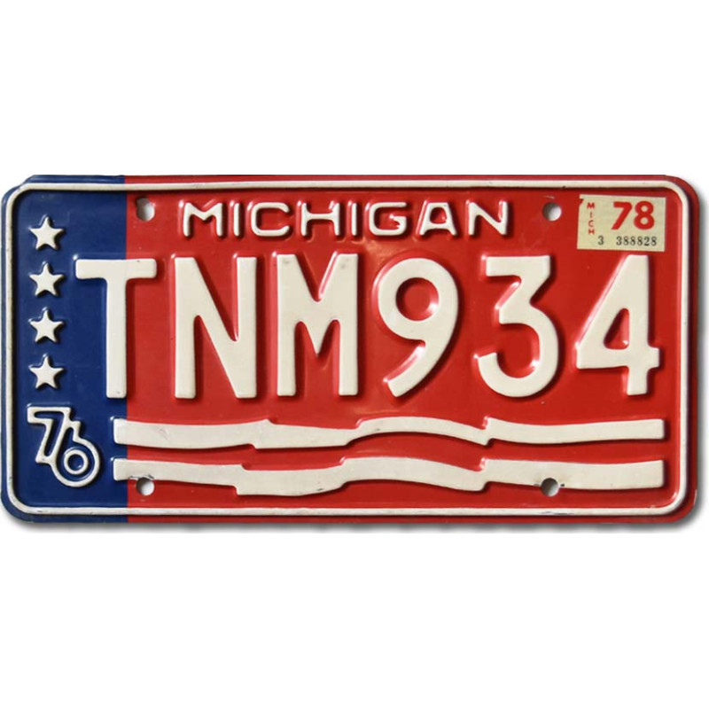 Americká SPZ Michigan 1976 Stars TNM934