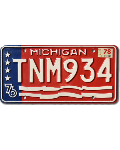 Americká SPZ Michigan 1976 Stars TNM934