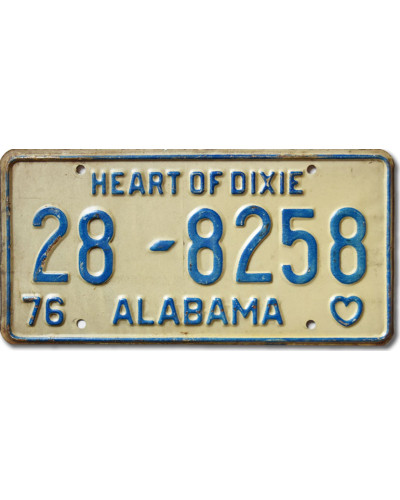 Americká ŠPZ Alabama 1976 Heart of Dixie 28-8258