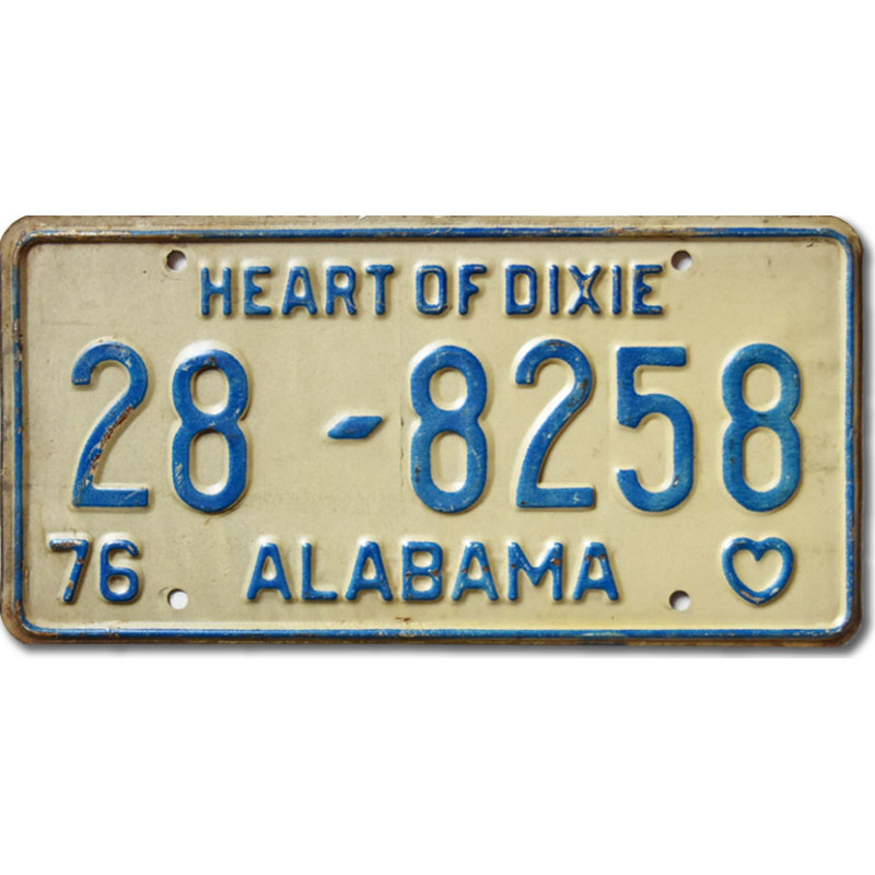 Americká ŠPZ Alabama 1976 Heart of Dixie 28-8258