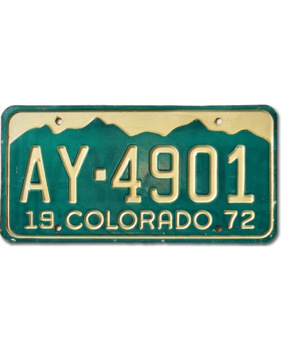 Americká SPZ Colorado 1972 Green Mountains AY-4901