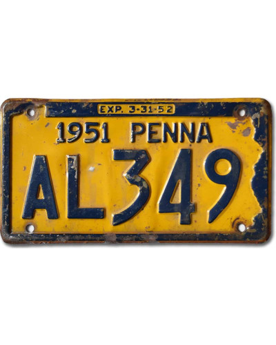 Americká ŠPZ Pennsylvania 1951 Penna AL349