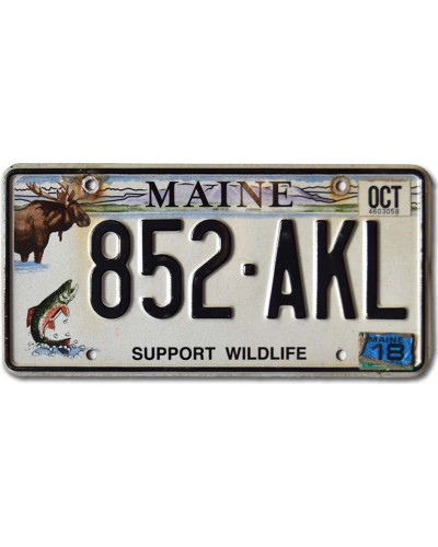 Americká ŠPZ Maine Support Wildlife 852-AKL