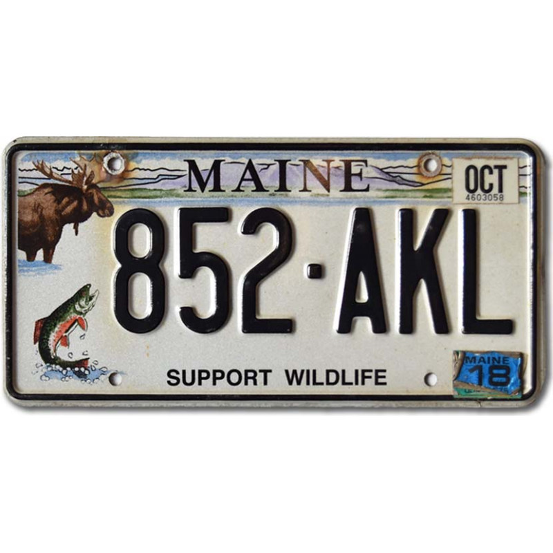 Americká SPZ Maine Support Wildlife 852-AKL