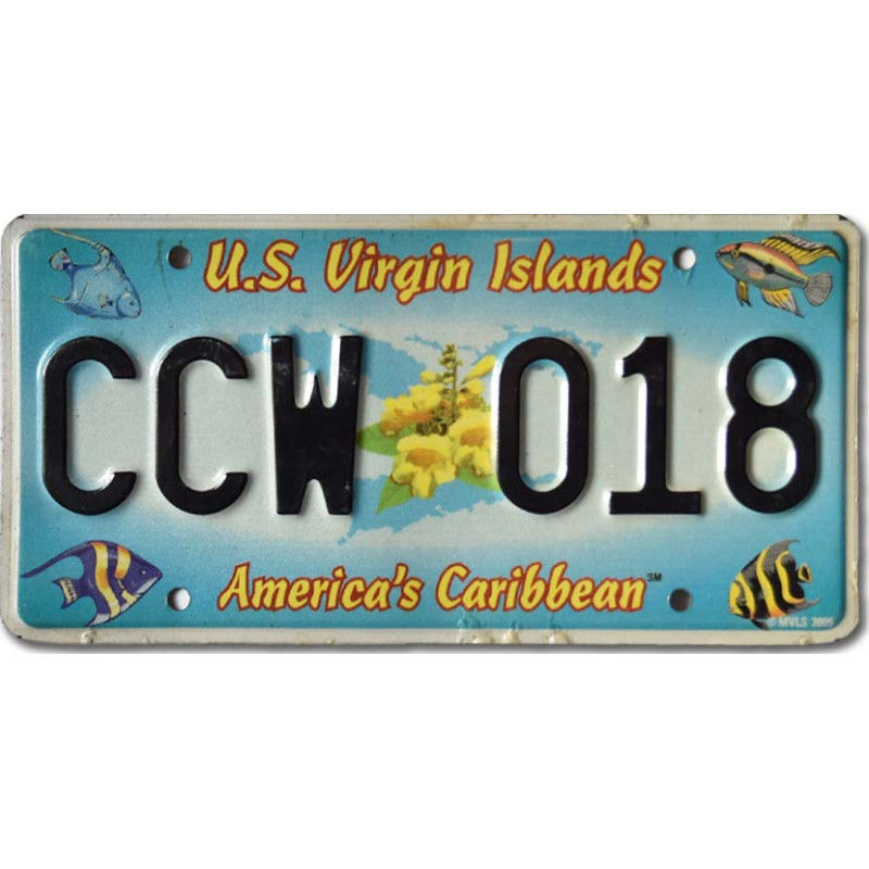 Americká ŠPZ Virgin Island Carribean CCW 018
