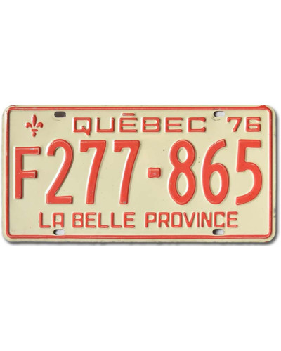 Kanadská SPZ Quebec 1976 La Belle Province F277-865