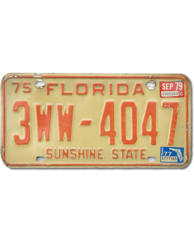 Americká SPZ Florida 1975 Sunshine State 3WW-4047