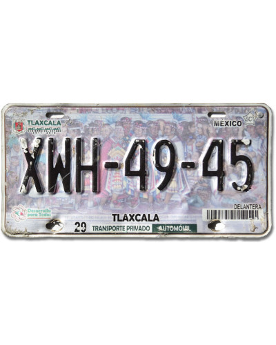 Mexická ŠPZ Tlaxcala XWH-49-45