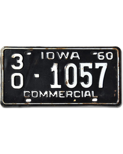 Americká ŠPZ Iowa 1960 Black 30-1057