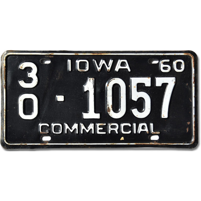 Americká ŠPZ Iowa 1960 Black 30-1057