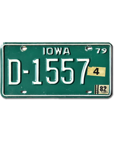 Americká ŠPZ Iowa 1979 Green D-1557