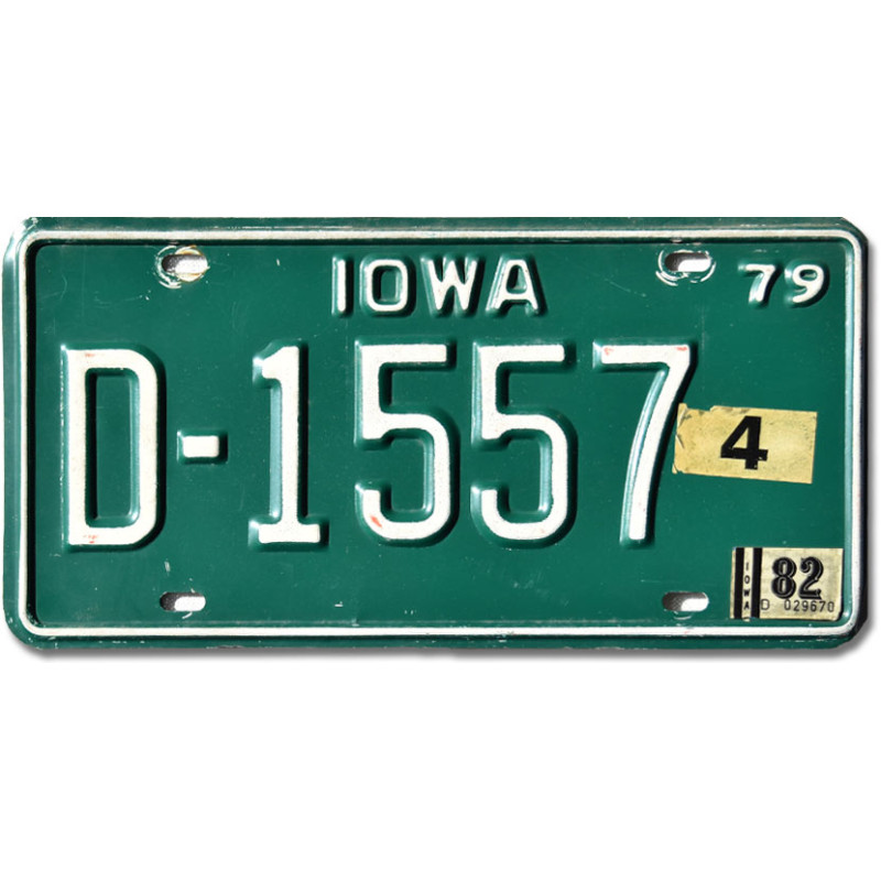 Americká ŠPZ Iowa 1979 Green D-1557