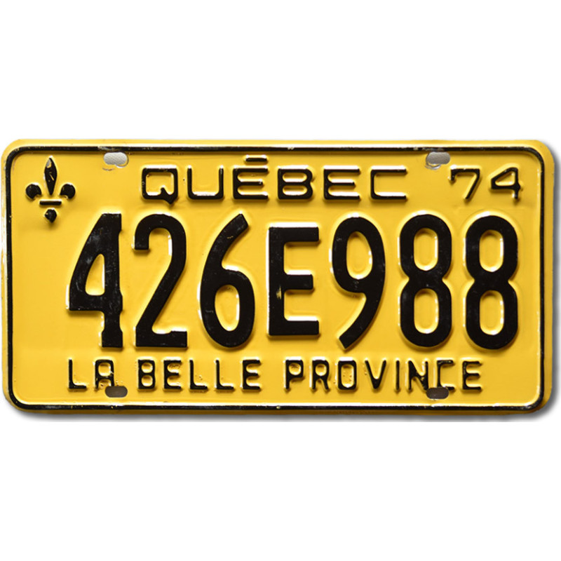 Kanadská SPZ Quebec 1974 Yellow 426E988