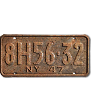 Americká SPZ New York 1947 Black 8H 56-32