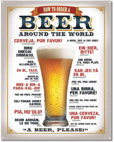 Plechová ceduľa Beer Around the World 40 cm x 32 cm