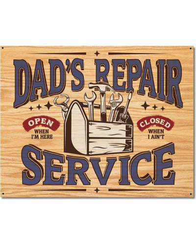 Plechová ceduľa Dad´s Repair Service 40 cm x 32 cm