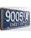 Americká ŠPZ Ohio 1963 Blue 9005-A