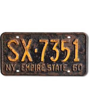 Americká ŠPZ New York 1961 Black Empire State SX.7351