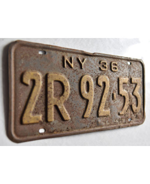 Americká ŠPZ New York 1936 Black 2R 92.53
