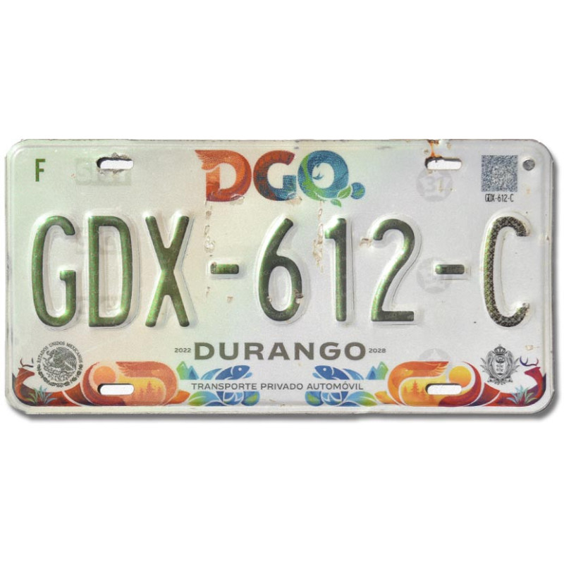 Mexická ŠPZ Durango GDX-612-C