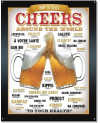 Plechová cedule Cheers Around the World 40 cm x 32 cm