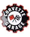 Plechová cedule Corvette Garage Gear 30 cm