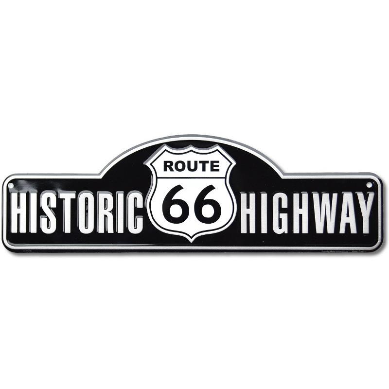 Plechová ceduľa Route 66 Highway Old Fashioned 46 cm x 14 cm