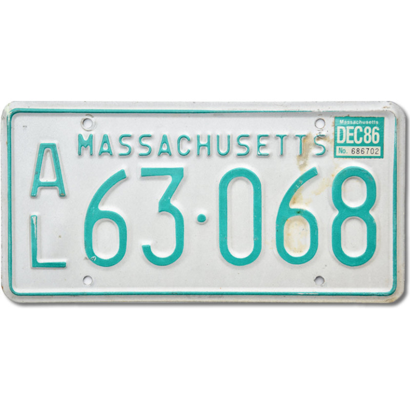 Americká ŠPZ Massachusetts AL63.068