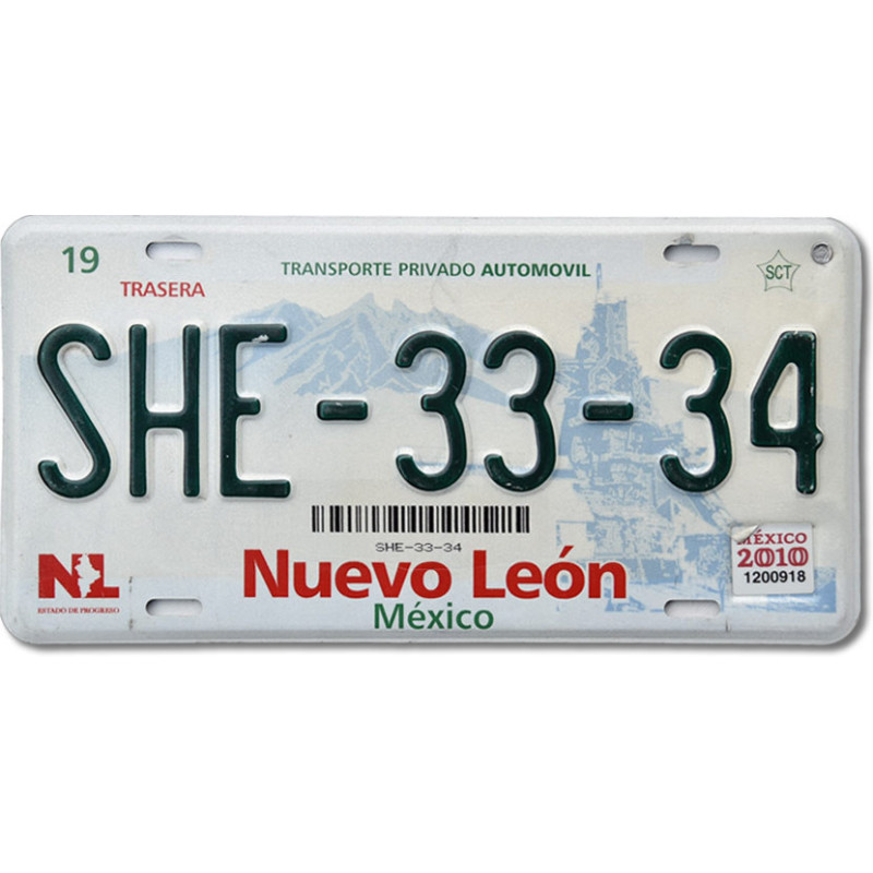 Mexická ŠPZ Nuevo León SHE-33-34