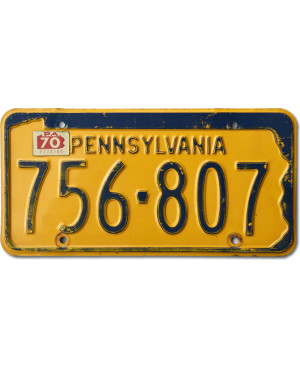 Americká ŠPZ Pennsylvania Yellow 756-807