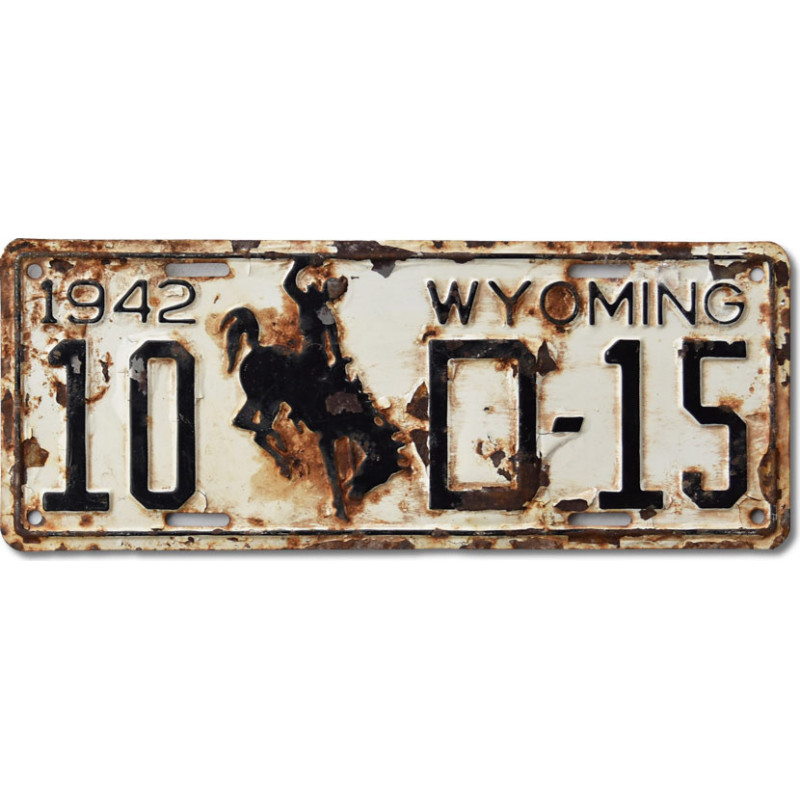 Americká ŠPZ Wyoming 1942 Bronco 10-D-15