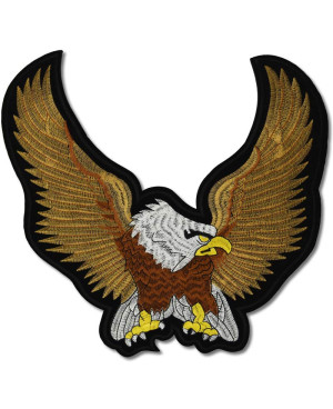 Moto nášivka Eagle Brown XXL na chrbát 30 cm x 28 cm