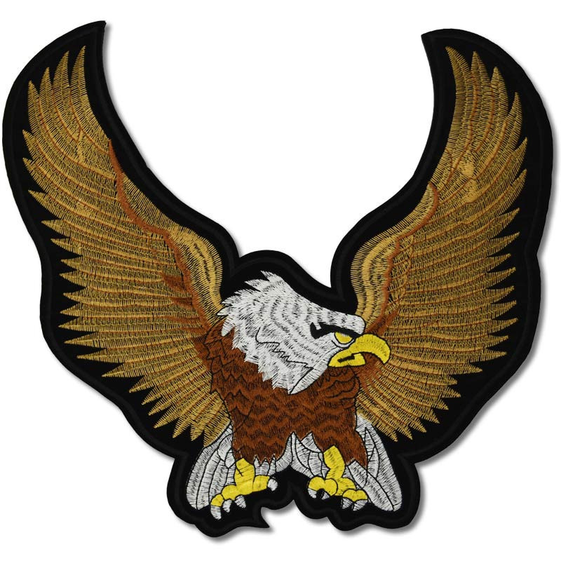 Moto nášivka Eagle Brown XXL na chrbát 30 cm x 28 cm