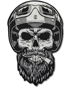 Moto nášivka Bearded Biker XXXL na chrbát 38 cm x 25 cm