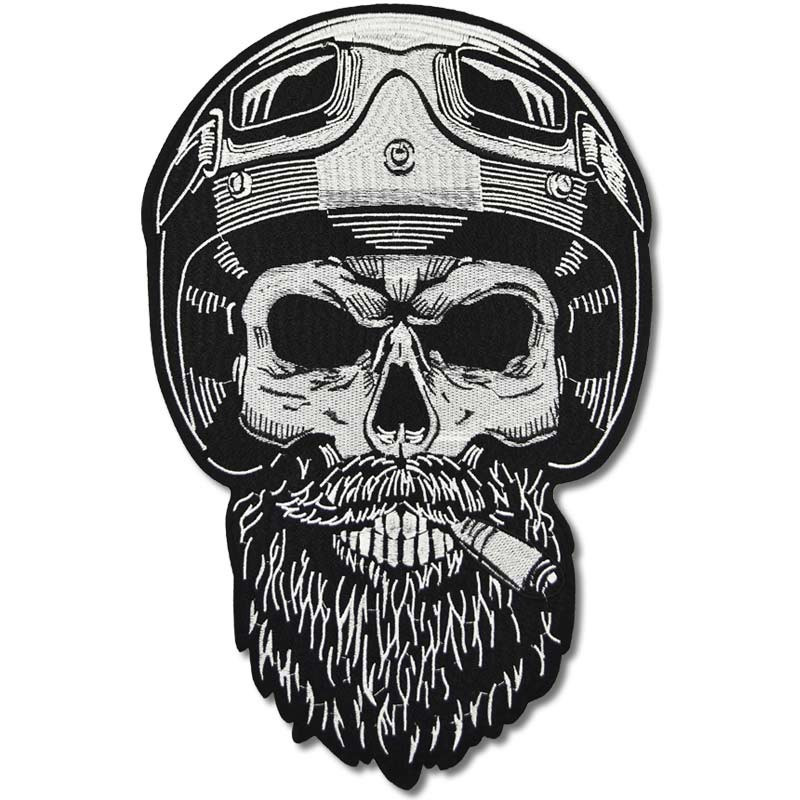 Moto nášivka Bearded Biker XXXL na chrbát 38 cm x 25 cm