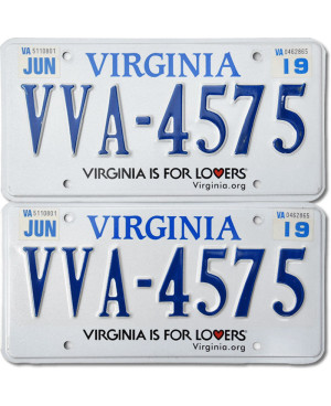 Americká ŠPZ Virginia For Lovers VVA-4575 pár