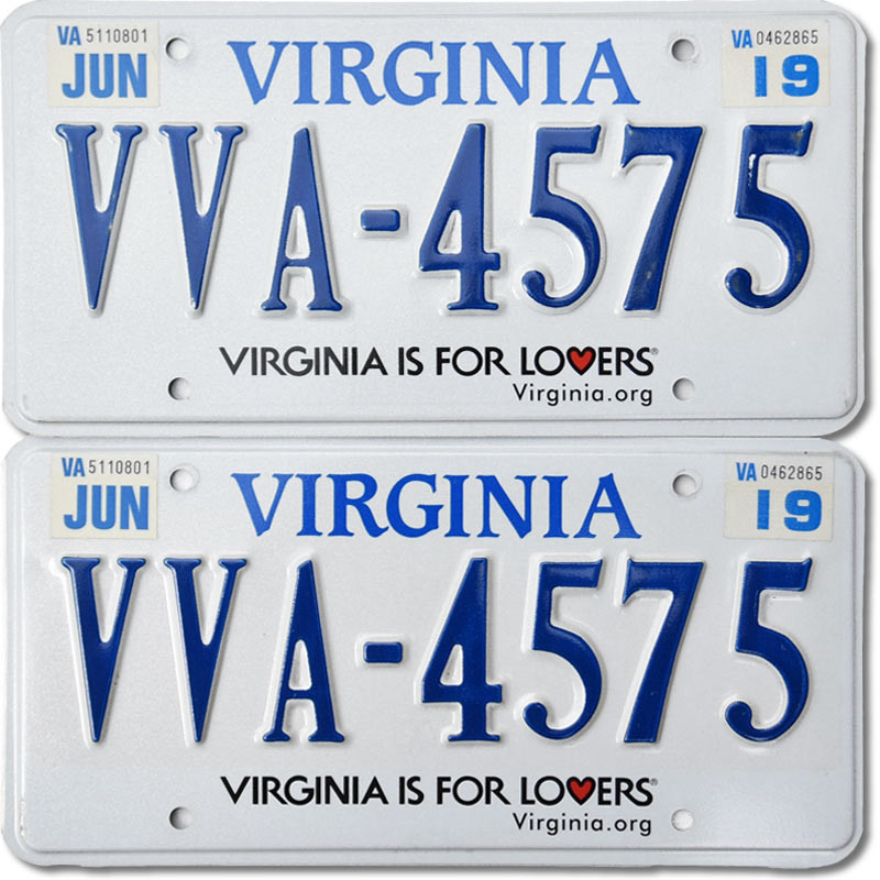Americká ŠPZ Virginia For Lovers VVA-4575 pár