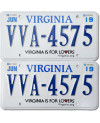 Americká ŠPZ Virginia For Lovers VVA-4575 pár