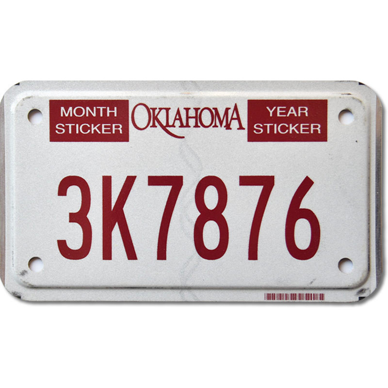 Moto americká ŠPZ Oklahoma 3K7876
