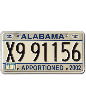 Americká ŠPZ Alabama Apportioned Truck X9 91156