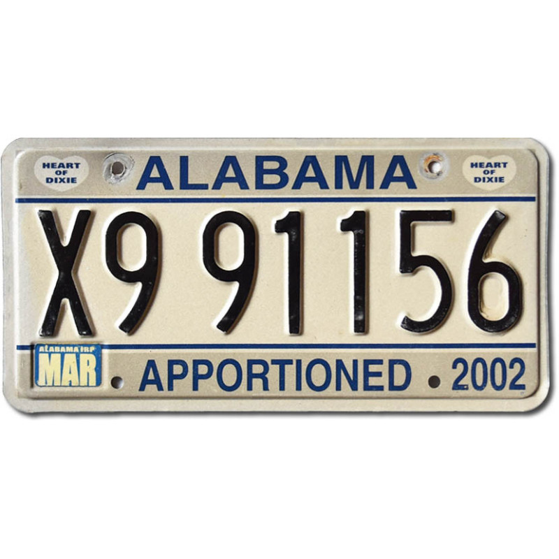 Americká ŠPZ Alabama Apportioned Truck X9 91156