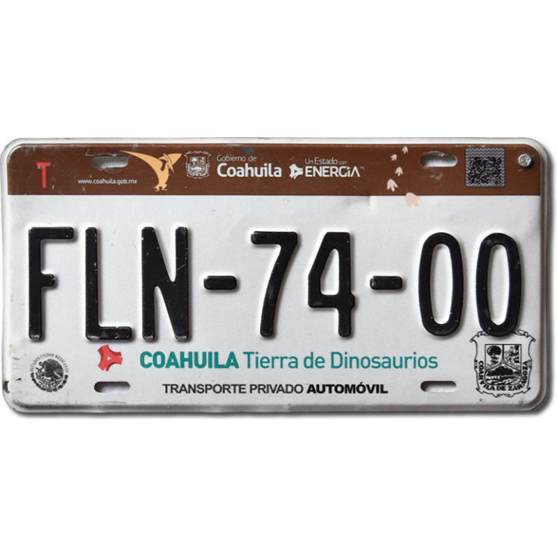Mexická ŠPZ Coahuila Dinosaurios FLN-74-00