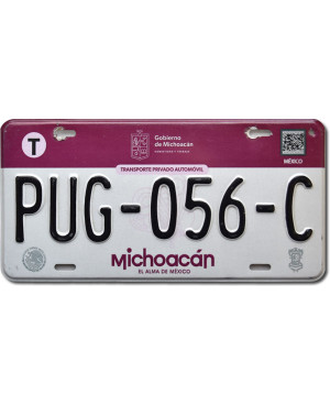 Mexická ŠPZ Michoacán PUG-056-C