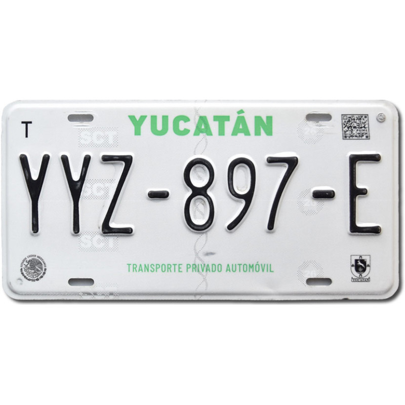 Mexická ŠPZ Yucatán YYZ-897-E