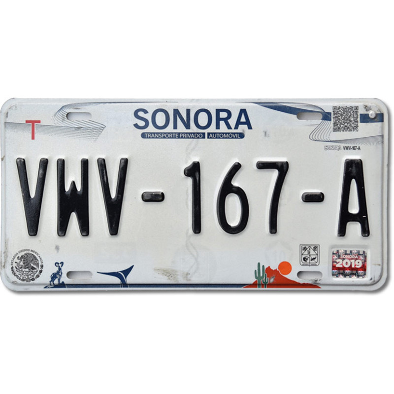 Mexická ŠPZ Sonora VWV-167-A