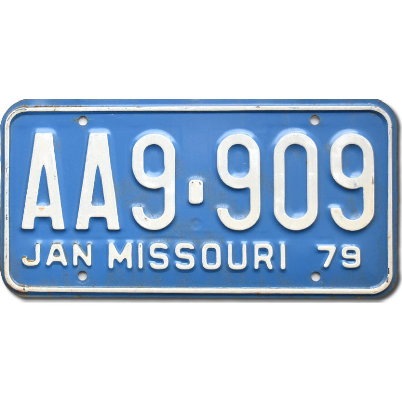 Americká ŠPZ Missouri 1979 Blue AA9-909