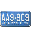 Americká ŠPZ Missouri 1979 Blue AA9-909