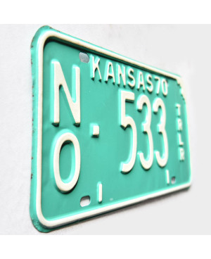 Americká ŠPZ Kansas 1970 Green Trailer NO 533
